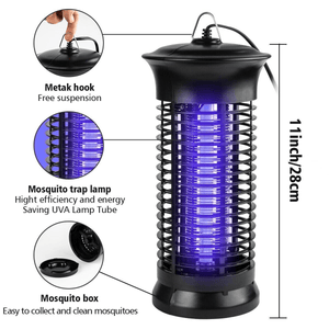 Electronic Bug Mosquito Zapper, Electronic Insect Killer, Anti-Drop ABS Material Black