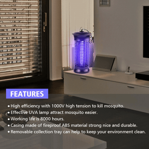 Electronic Bug Mosquito Zapper, Electronic Insect Killer, Anti-Drop ABS Material Black