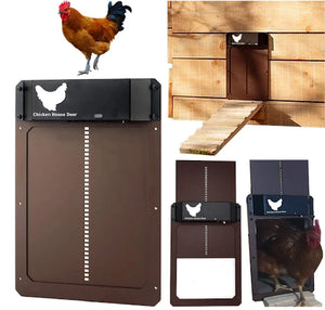 Poultry Farm Automatic Chicken House Door Brown