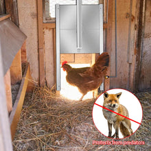 Load image into Gallery viewer, Automatic Chicken Coop Door Full Aluminum Doors Light Sensing Evening and Morning Delayed Opening Timer