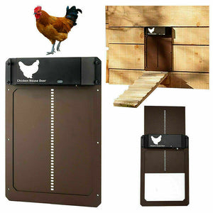 Poultry Farm Automatic Chicken House Door Brown