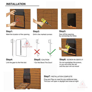 Poultry Farm Automatic Chicken House Door Brown