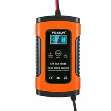 Load image into Gallery viewer, FOXSUR 12V Automatic Smart Pulse Car Battery Repair Charger with LCD Display