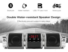 Load image into Gallery viewer, Motorcycle Bluetooth Audio Radio Sound System Stereo Speakers Waterproof Speaker TF/USB/AUX Silver