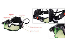 Load image into Gallery viewer, Adjustable LED Night Goggles With Flip-Out Lights Eye Lens Glasses