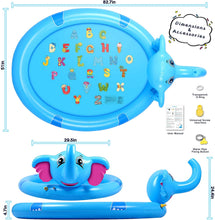 Load image into Gallery viewer, Splash Pad, 82 Outside Sprinkler Play Mat For Kids, 3 In 1 Inflatable Elephant Summer Outdoor Baby Swimming Pool, Extra Large Wading Pool Fun Water Toys For Girls And Boys