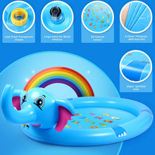 Load image into Gallery viewer, Splash Pad, 82 Outside Sprinkler Play Mat For Kids, 3 In 1 Inflatable Elephant Summer Outdoor Baby Swimming Pool, Extra Large Wading Pool Fun Water Toys For Girls And Boys