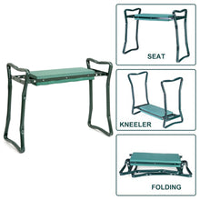 Load image into Gallery viewer, Garden Kneeler Seat Multi use Portable Garden Bench Garden Stools Foldable Stool with Tool Bag Pouch EVA Foam Pad