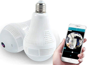 Camera Light Bulb HD1080P Light Bulb Camera 360 Degrees Panoramic Cam 2.4GHz Wi-Fi Security Camera