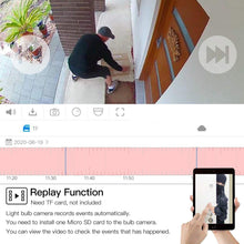 Load image into Gallery viewer, Camera Light Bulb HD1080P Light Bulb Camera 360 Degrees Panoramic Cam 2.4GHz Wi-Fi Security Camera