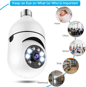 Light Bulb Camera 360 Panoramic Camera Full HD 1080P Home Camera 5GHz WiFi Camera Dome Surveillance Cameras for Home Baby Pet Monitor